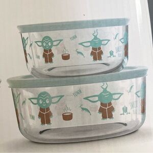 Pyrex Star Wars The Child Baby Yoda Glass Food Storage Containers Bowls 4 PC Set